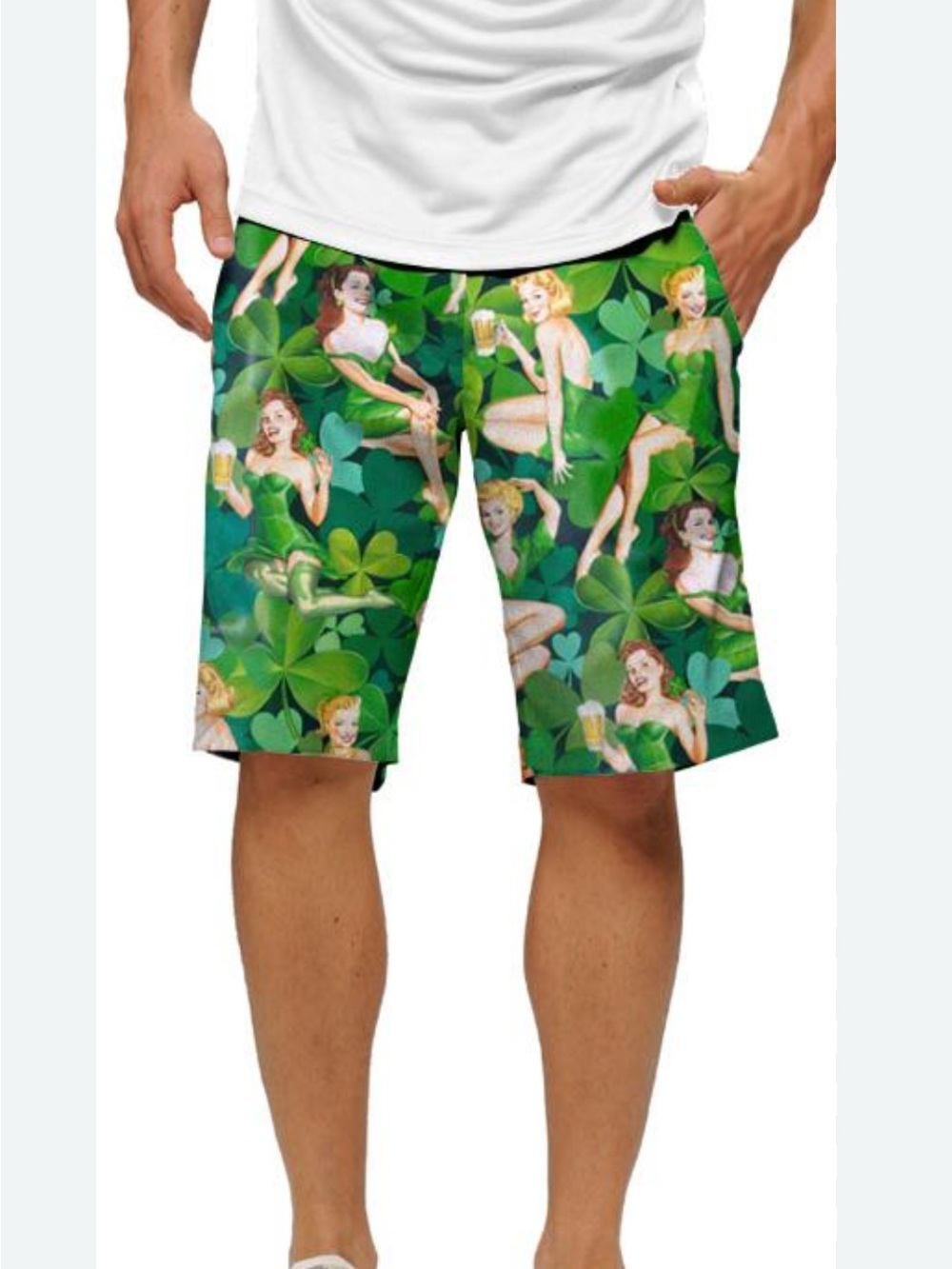 Loudmouth Golf Men’s “Erin go Bragh” Green Pin Up Girl Sz 36 Short. 3618